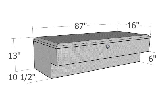 Picture of Unique Truck Accessories Truck Bed Side Rail Tool Box - RB164-BT
