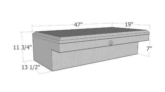 Picture of Unique Truck Accessories Truck Bed Side Rail Tool Box - RB180-1
