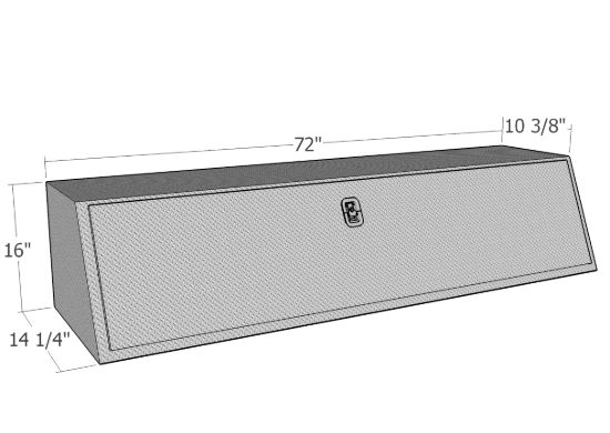 Picture of Unique Truck Accessories Truck Bed Side Rail Tool Box - TBS100-72-BT