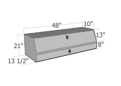 Picture of Unique Truck Accessories Truck Bed Side Rail Tool Box - TBS200-48-BD