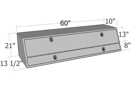 Picture of Unique Truck Accessories Truck Bed Side Rail Tool Box - TBS200-60