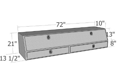 Picture of Unique Truck Accessories Truck Bed Side Rail Tool Box - TBS200-72-BD