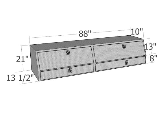 Picture of Unique Truck Accessories Truck Bed Side Rail Tool Box - TBS200-88D-BD