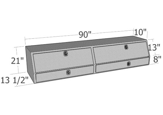 Picture of Unique Truck Accessories Truck Bed Side Rail Tool Box - TBS200-90D-BD-BT