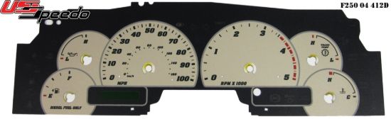 Picture of US Speedo Instrument Cluster Gauge Face Kit - F250044D12