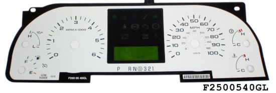 Picture of US Speedo Instrument Cluster Gauge Face Kit - F250054GL0