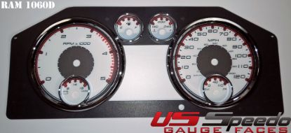 Picture of US Speedo Instrument Cluster Gauge Face Kit - RAM1060D