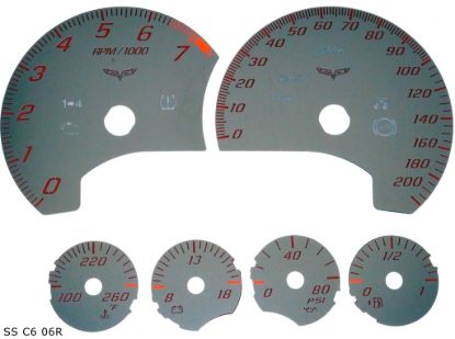 Picture of US Speedo Instrument Cluster Gauge Face Kit - SSC606R