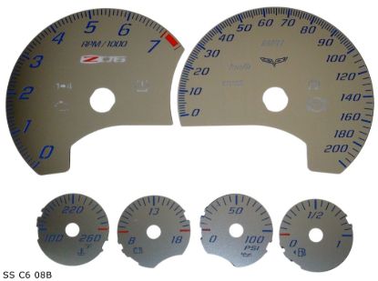 Picture of US Speedo Instrument Cluster Gauge Face Kit - SSC608B