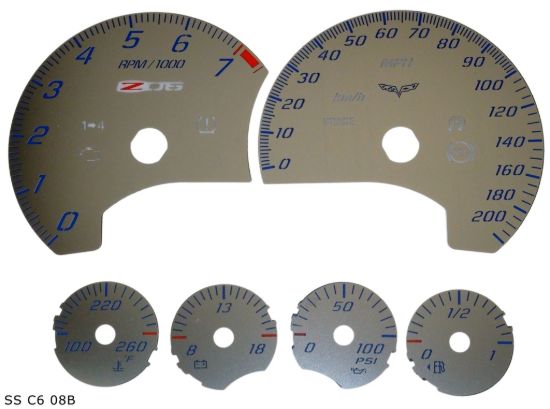 Picture of US Speedo Instrument Cluster Gauge Face Kit - SSC608BK