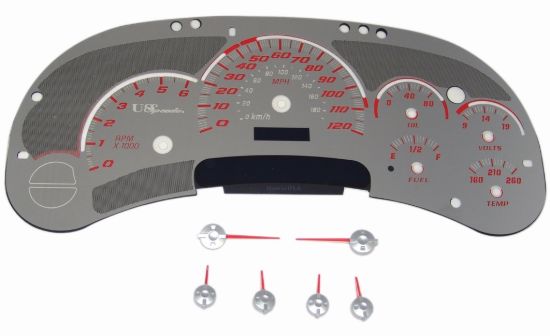 Picture of US Speedo Instrument Cluster Gauge Face Kit - SSGM01R
