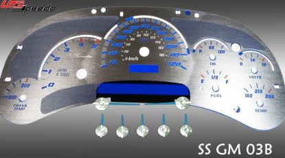 Picture of US Speedo Instrument Cluster Gauge Face Kit - SSGM03B