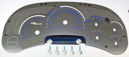 Picture of US Speedo Instrument Cluster Gauge Face Kit - SSGM11KB