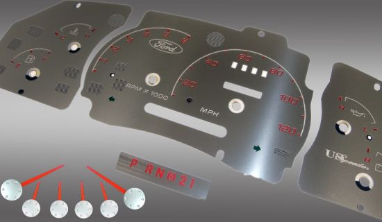Picture of US Speedo Instrument Cluster Gauge Face Kit - SSRAN03R