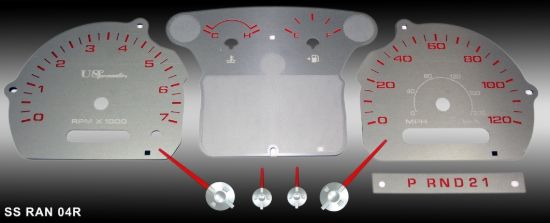 Picture of US Speedo Instrument Cluster Gauge Face Kit - SSRAN04R