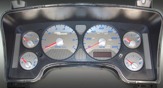 Picture of US Speedo Instrument Cluster Gauge Face Kit - SSRM11BK
