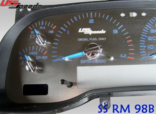 Picture of US Speedo Instrument Cluster Gauge Face Kit - SSRM98B