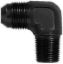 90 Deg Alum #8 Flare 1/4 in Black