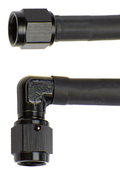 Coated Braided Line 18in #4 Hose -4 90 Deg/-4 Str