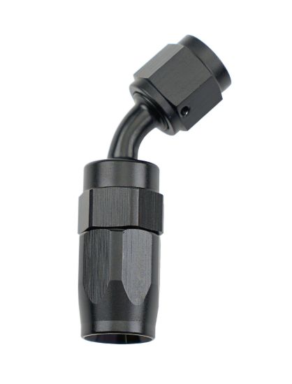 Reusable Hose End Black 45 Deg Elbow -4