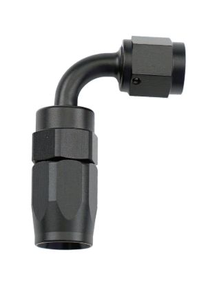 Reusable Hose End Black 90 Deg Elbow -4