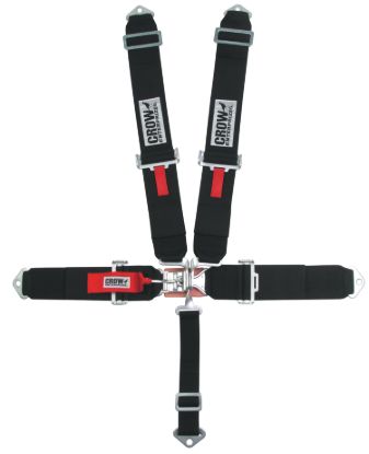 5-Pt Harness Small Latch Blk Bolt In BLK Hardware