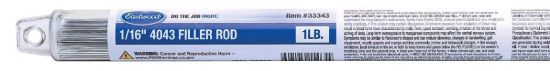 Filler Rod 4043 1/16in 1LB