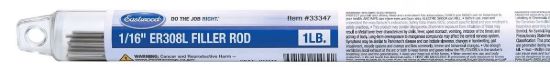 Filler Rod ER308L 1/16 1LB