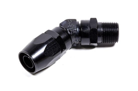#10 45 Deg  x 1/2 MPT Hose End Black
