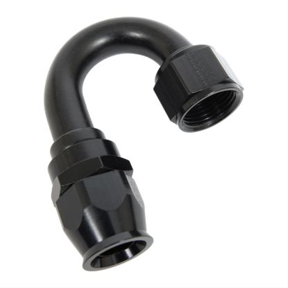 Hose Fitting #12 180 Deg PTFE Black