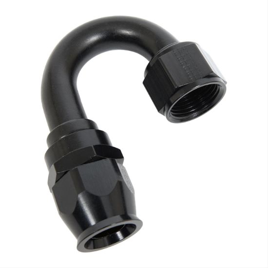 Hose Fitting #12 180 Deg PTFE Black