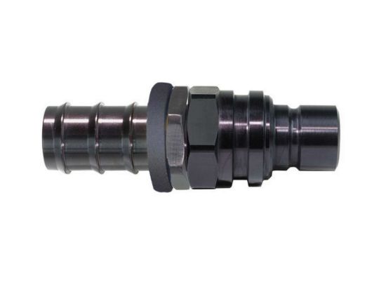 6AN Straight Push Lock Valved Quick Connect BLK
