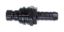Q/R #5 Str Male Plug w/ Hose Barb Valved Black
