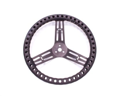 Streering Wheel 14in Dished Drilled Black