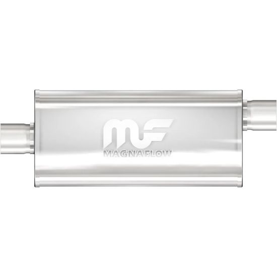 Stainless Muffler 3in Offset In/Center Out