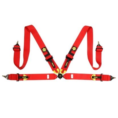 Corsa Harness 4 Point 3x3 Red Clip in  Cam