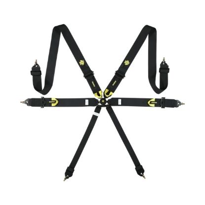 Corsa Harness 6 Point 3x3x2 Black Clip in Cam