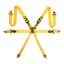 Corsa Harness 6 Point 3x3x2 Yellow Clip in Cam