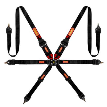 Corsa Harness 6 Point 3x3x2 Black Clip in Cam