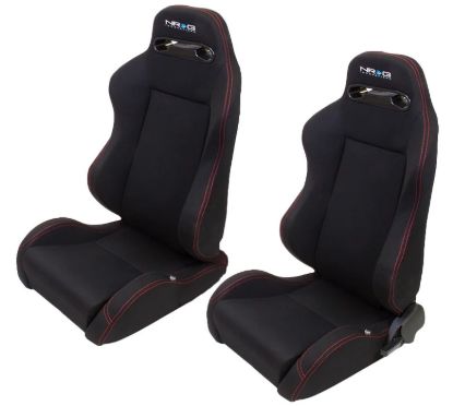Seat Type-R  Reclinable Black Cloth w/Red Stitch