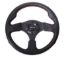 Steering Wheel 320mm Flt Bottom Black Leather