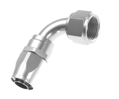 16AN 90 Degree Female Aluminum Hose End Clear