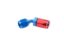 4AN 45Deg Female Alum Hose End Red Blue