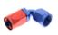 6AN 90Deg Female Alum Hose End Red Blue