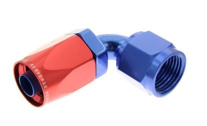 12AN 90Deg Female Alum Hose End Red Blue