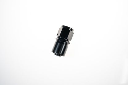 8AN Straight Crimp Hose End Black