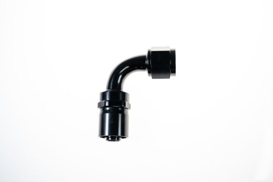 12AN 90Deg Crp Hose End Black