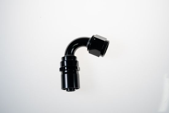 6AN 120Deg Crimp Hose End Black