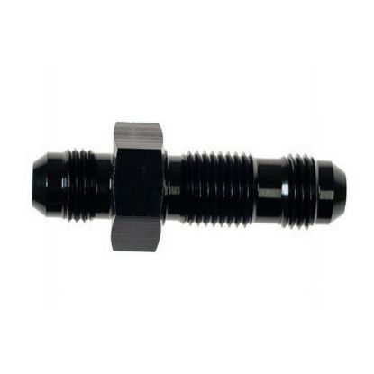 6AN Bulkhead Adapter Straight Male Male Black