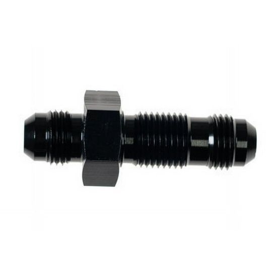 8AN Bulkhead Adapter Straight Male Male Black